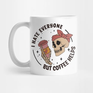 "Coffee Helps" Funny Skeleton Mug